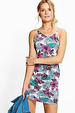 Boohoo Savannah Printed Strappy Bodycon Dress