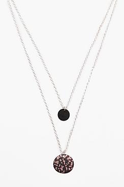 Boohoo Disc Double Layer Necklace