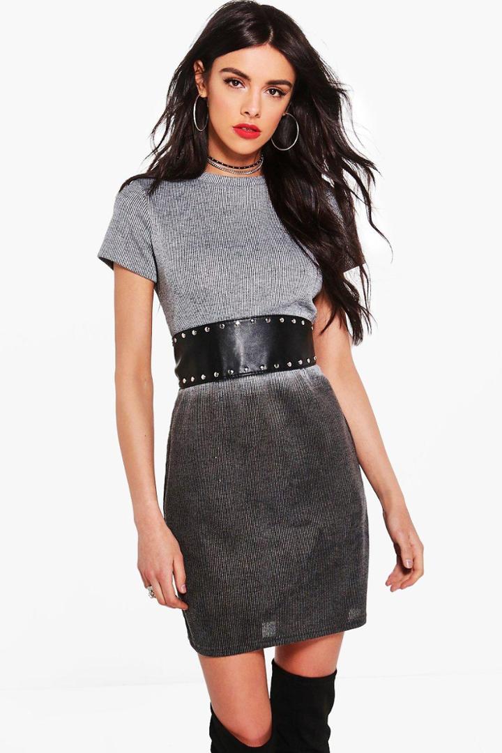 Boohoo Niamh Dip Dye Effect Bodycon Dress Multi