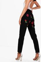 Boohoo Cassie Rose Embroidered Back Skinny Jeans
