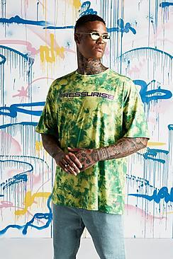 Boohoo Quavo Loose Fit Slogan Tie Dye T-shirt