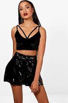 Boohoo Nicole All Over Sequin High Waisted Hot Pants