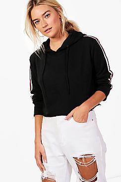 Boohoo Isla Sports Rib Loop Back Crop Sweat