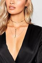 Boohoo Coin Plunge Layered Necklace