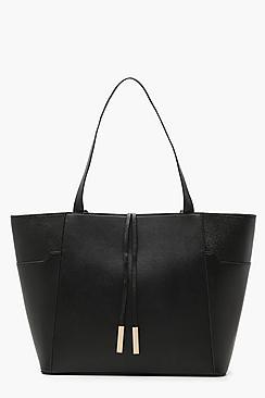 Boohoo Structured Crosshatch Tote Bag