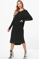 Boohoo Minnie Oversized Split Side Midi Dress