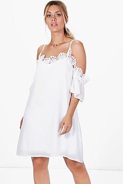 Boohoo Plus Ellie Real Mermaid Cold Shoulder Dress