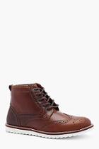 Boohoo Real Leather White Sole Lace Up Boot
