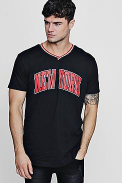 Boohoo Oversized New York T-shirt With Sports Rib