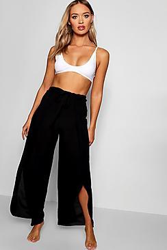 Boohoo Split Front Beach Trouser