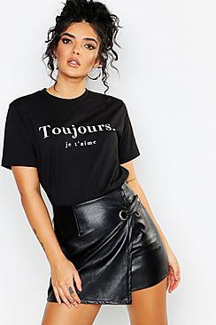 Boohoo French Slogan T-shirt