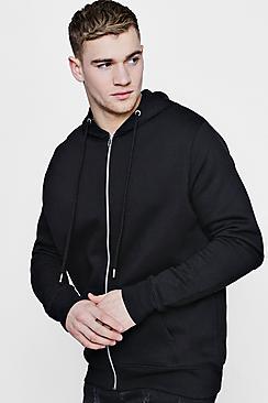 Boohoo Basic Zip Through Fleece Hoodie