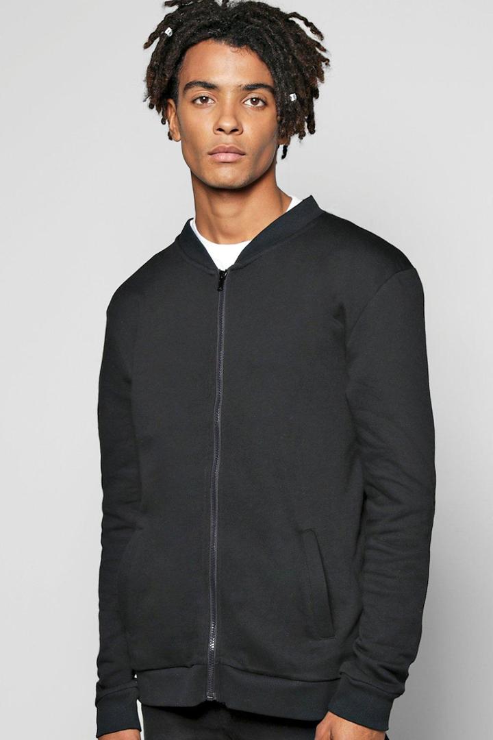 Boohoo Jersey Bomber Black