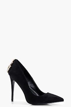 Boohoo Lexi Embellished Heel Court Shoes