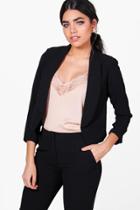 Boohoo Lucy Collared Lined Woven Tailored Blazer Black