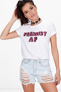 Boohoo Petite Laura Feminist Slogan Tee