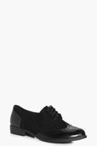 Boohoo Molly Lace Up Brogue Black