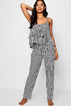 Boohoo Ruffle Cami Trouser Set
