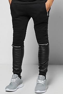 Boohoo Skinny Fit Biker Joggers With Zip Pockets