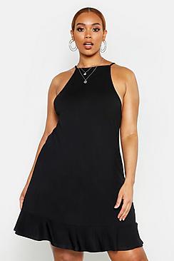 Boohoo Plus Ruffle Hem Sundress