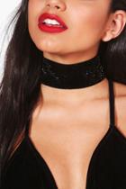 Boohoo Claire Shimmer Choker Black