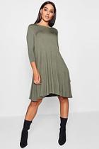 Boohoo 3/4 Sleeve Swing Dress