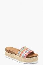 Boohoo Woven Flatform Espadrille Sliders