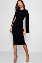 Boohoo Katherine Cape Sleeve Bodycon Midi Dress