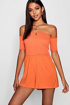 Boohoo Tall Shirred Playsuit