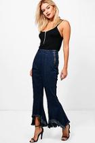 Boohoo Avianna Raw Hem Extreme Flare Jeans