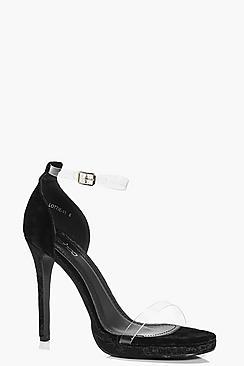 Boohoo Layla Clear Band Platform Two Part