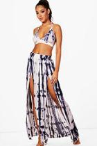 Boohoo Penny Tie Dye Side Split Beach Co-ord