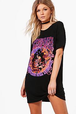 Boohoo Petite Grace Slogan T-shirt Dress