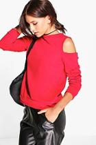 Boohoo Layla Cold Shoulder Sweatshirt