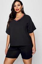 Boohoo Plus Nina Sports Trim T Shirt