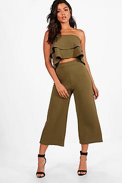 Boohoo Dina Double Bandeau Top & Culotte Co-ord