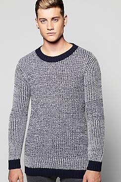 Boohoo Birdseye Crew Neck Jumper