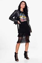 Boohoo Alexandra Double Frill Lace Pencil Skirt