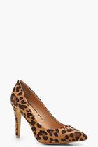 Boohoo Wide Fit Leopard Pointed Court Shoes