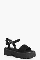 Boohoo Emma Quilted Two Part Cleated Sandal