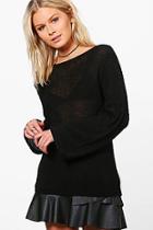 Boohoo Violet Flare Sleeve Jumper
