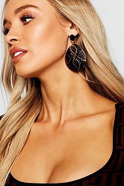 Boohoo Snake Print Teardrop Earrings
