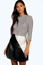 Boohoo Belle Boutique Metallic Colour Block Mini Skirt Multi