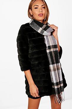 Boohoo Check Heavyweight Scarf