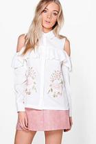 Boohoo Laurie Boutique Embroidered Frill Shirt