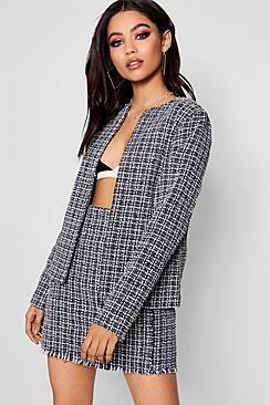 Boohoo Boucle Edge To Edge Jacket