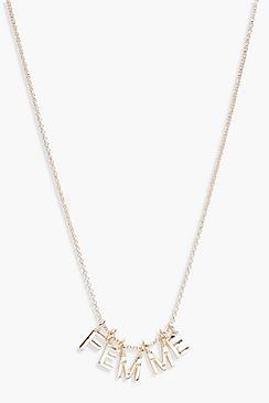 Boohoo Femme Slogan Necklace