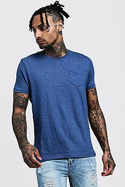 Boohoo Crew Neck Marl T-shirt With Pocket