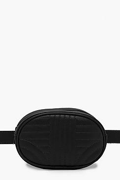 Boohoo Plus Quilted Contrast Stitch Bum Bag