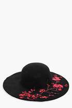 Boohoo Lucie Oriental Floral Embroidered Hat